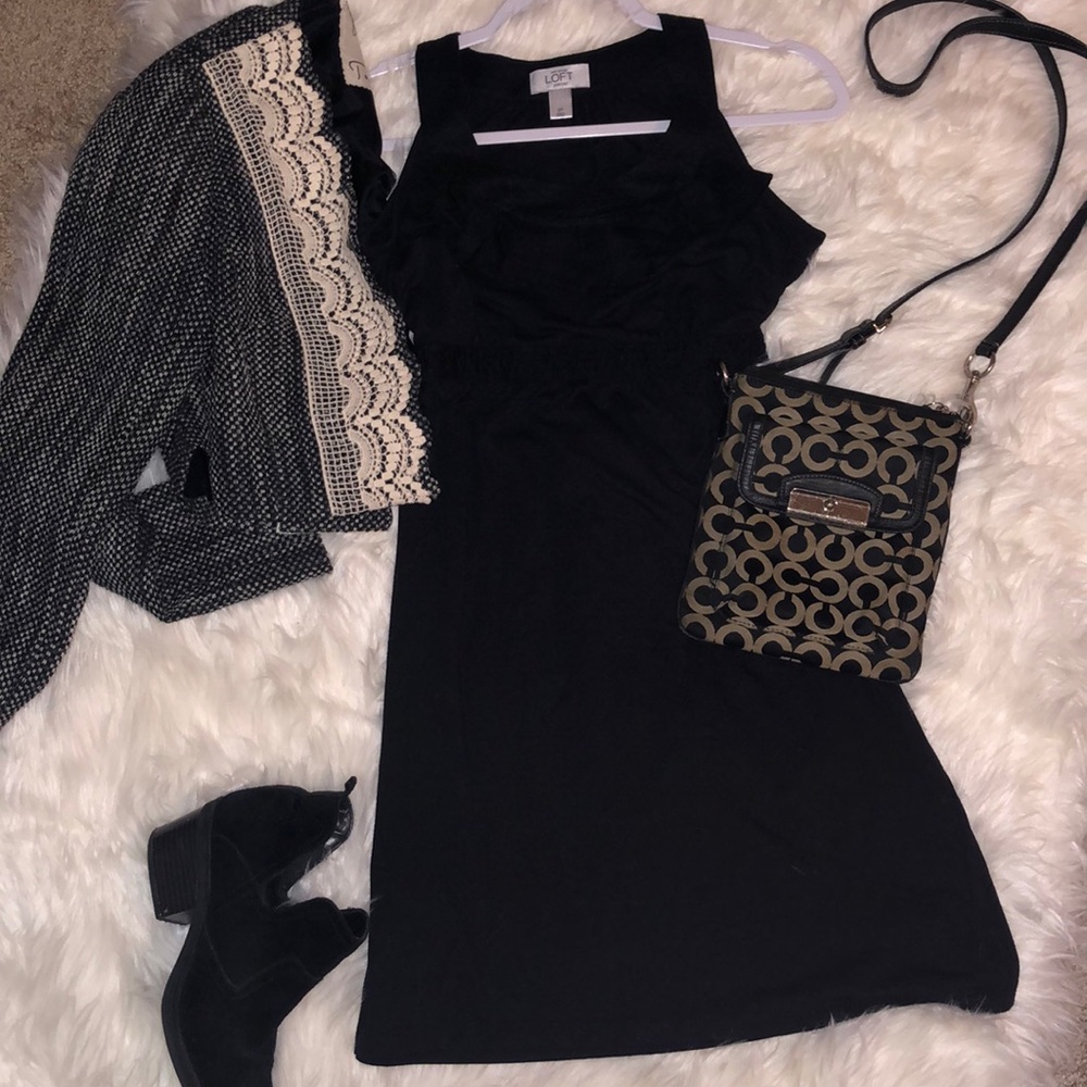 MUST GO PRICING LOFT Black Halter Sheath Mini Dress 2P